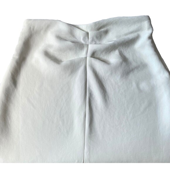 Zara Skirt Women Sz M Off White Front Asymmetrical Split Cinched Waist NWT Flaws - Picture 2 of 15